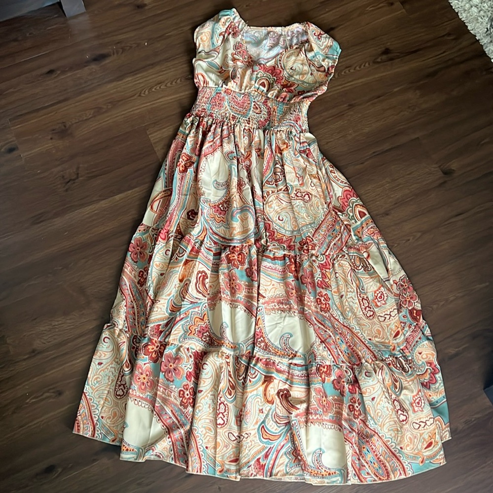 summer, long flowy dress from shein